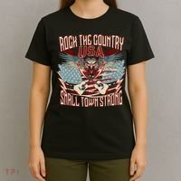 Rock The Country Music Small Town Strong America Flag Eagle T-Shirt thumb 4