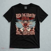 Rock The Country Music Small Town Strong America Flag Eagle T-Shirt thumb 5