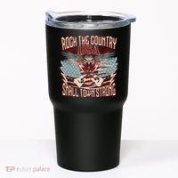 Rock The Country Music Small Town Strong America Flag Eagle Tumbler thumb 0