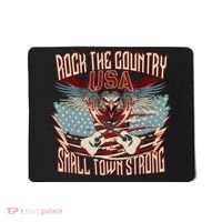 Rock The Country Music Small Town Strong America Flag Eagle Mousepad thumb 0