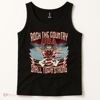 Rock The Country Music Small Town Strong America Flag Eagle Tank Top thumb 2