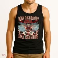 Rock The Country Music Small Town Strong America Flag Eagle Tank Top thumb 3