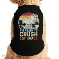Ready To Crush First Grade 1st Day Of School Dinosaur Doggie Tank thumb 0