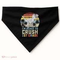 Ready To Crush First Grade 1st Day Of School Dinosaur USA-Made Doggie Bandana thumb 0