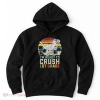 Ready To Crush First Grade 1st Day Of School Dinosaur Hoodie thumb 0