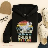 Ready To Crush First Grade 1st Day Of School Dinosaur Hoodie thumb 4