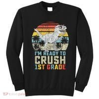 Ready To Crush First Grade 1st Day Of School Dinosaur Sweatshirt thumb 0