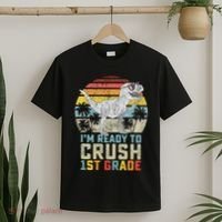 Ready To Crush First Grade 1st Day Of School Dinosaur T-Shirt thumb 2