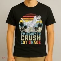 Ready To Crush First Grade 1st Day Of School Dinosaur T-Shirt thumb 3