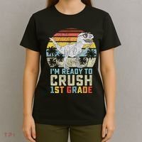 Ready To Crush First Grade 1st Day Of School Dinosaur T-Shirt thumb 4