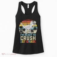 Ready To Crush First Grade 1st Day Of School Dinosaur Women's Tank Top thumb 0