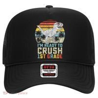 Ready To Crush First Grade 1st Day Of School Dinosaur Hat thumb 0