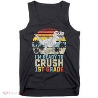Ready To Crush First Grade 1st Day Of School Dinosaur Tank Top thumb 0