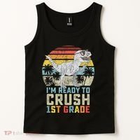 Ready To Crush First Grade 1st Day Of School Dinosaur Tank Top thumb 2