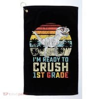 Ready To Crush First Grade 1st Day Of School Dinosaur Golf Towel thumb 0