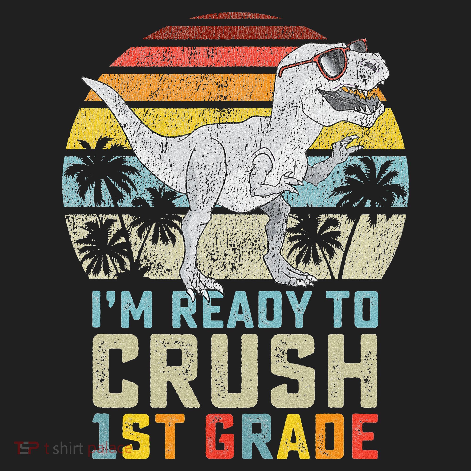 Ready To Crush First Grade 1st Day Of School Dinosaur Golf Towel