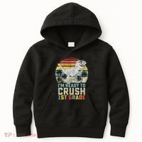 Ready To Crush First Grade 1st Day Of School Dinosaur Kids Hoodie thumb 0