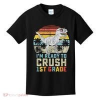 Ready To Crush First Grade 1st Day Of School Dinosaur Kids T-Shirt thumb 0
