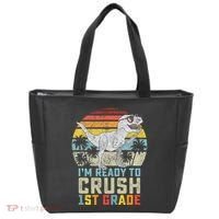 Ready To Crush First Grade 1st Day Of School Dinosaur Tote Bag thumb 0