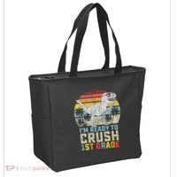 Ready To Crush First Grade 1st Day Of School Dinosaur Tote Bag thumb 2