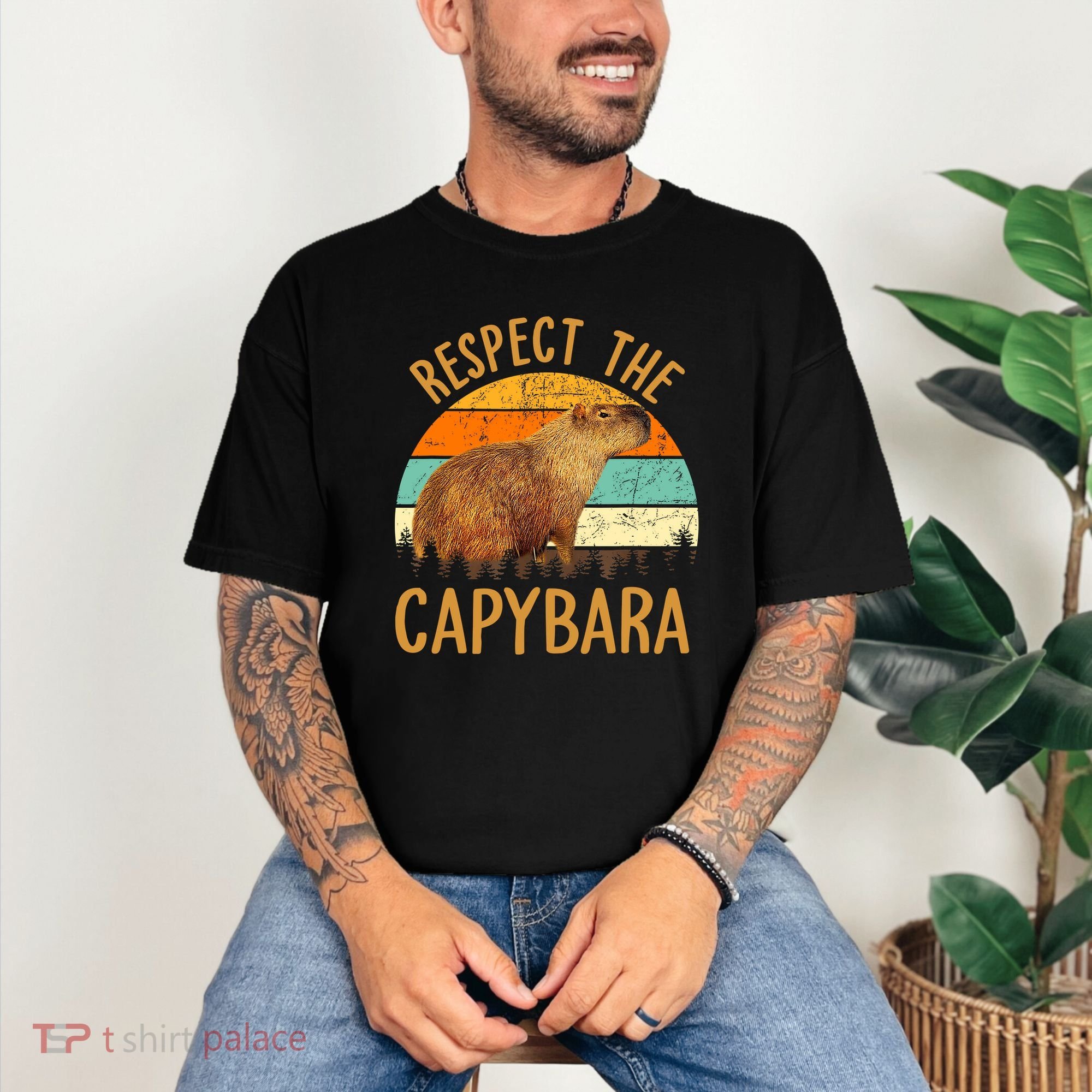Respect The Capybara Animal Funny Capybara Lover Comfort Colors T-Shirt