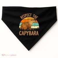 Respect The Capybara Animal Funny Capybara Lover USA-Made Doggie Bandana thumb 0