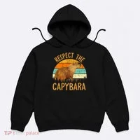 Respect The Capybara Animal Funny Capybara Lover Hoodie thumb 0