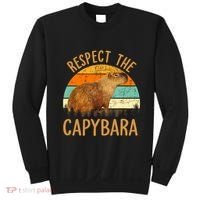 Respect The Capybara Animal Funny Capybara Lover Sweatshirt thumb 0