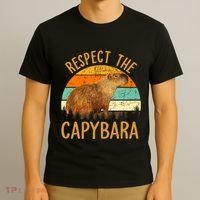 Respect The Capybara Animal Funny Capybara Lover T-Shirt thumb 3