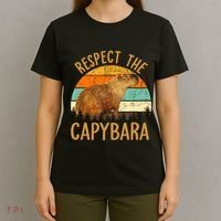Respect The Capybara Animal Funny Capybara Lover T-Shirt thumb 4