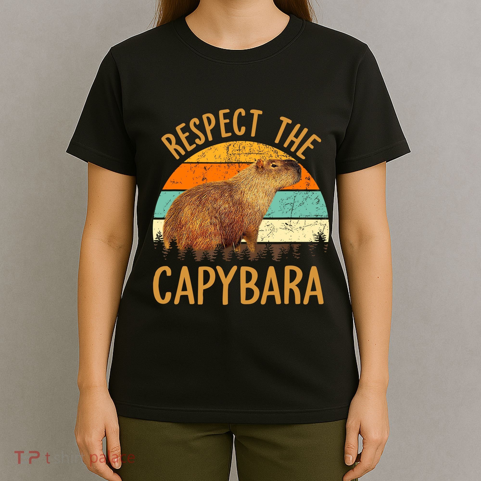Respect The Capybara Animal Funny Capybara Lover T-Shirt