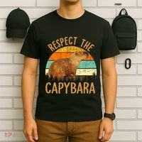 Respect The Capybara Animal Funny Capybara Lover T-Shirt thumb 6