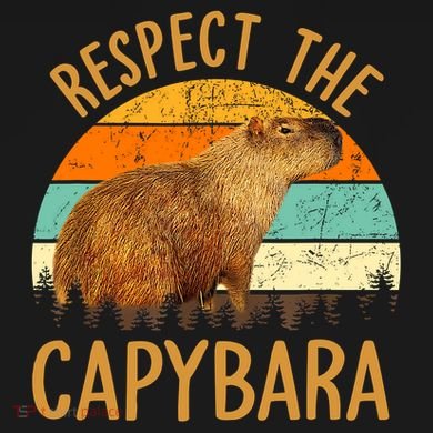 Respect The Capybara Animal Funny Capybara Lover V-Neck T-Shirt