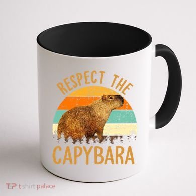 Respect The Capybara Animal Funny Capybara Lover Coffee Mug back