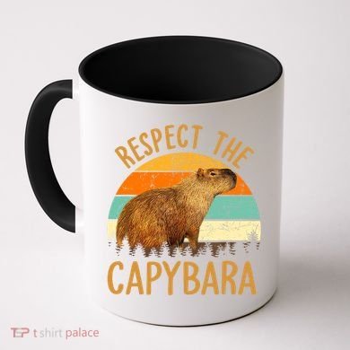 Respect The Capybara Animal Funny Capybara Lover Coffee Mug