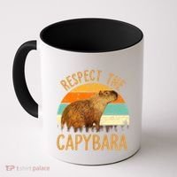 Respect The Capybara Animal Funny Capybara Lover Coffee Mug thumb 0