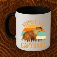 Respect The Capybara Animal Funny Capybara Lover Coffee Mug thumb 2