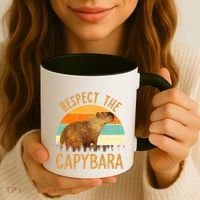 Respect The Capybara Animal Funny Capybara Lover Coffee Mug thumb 3