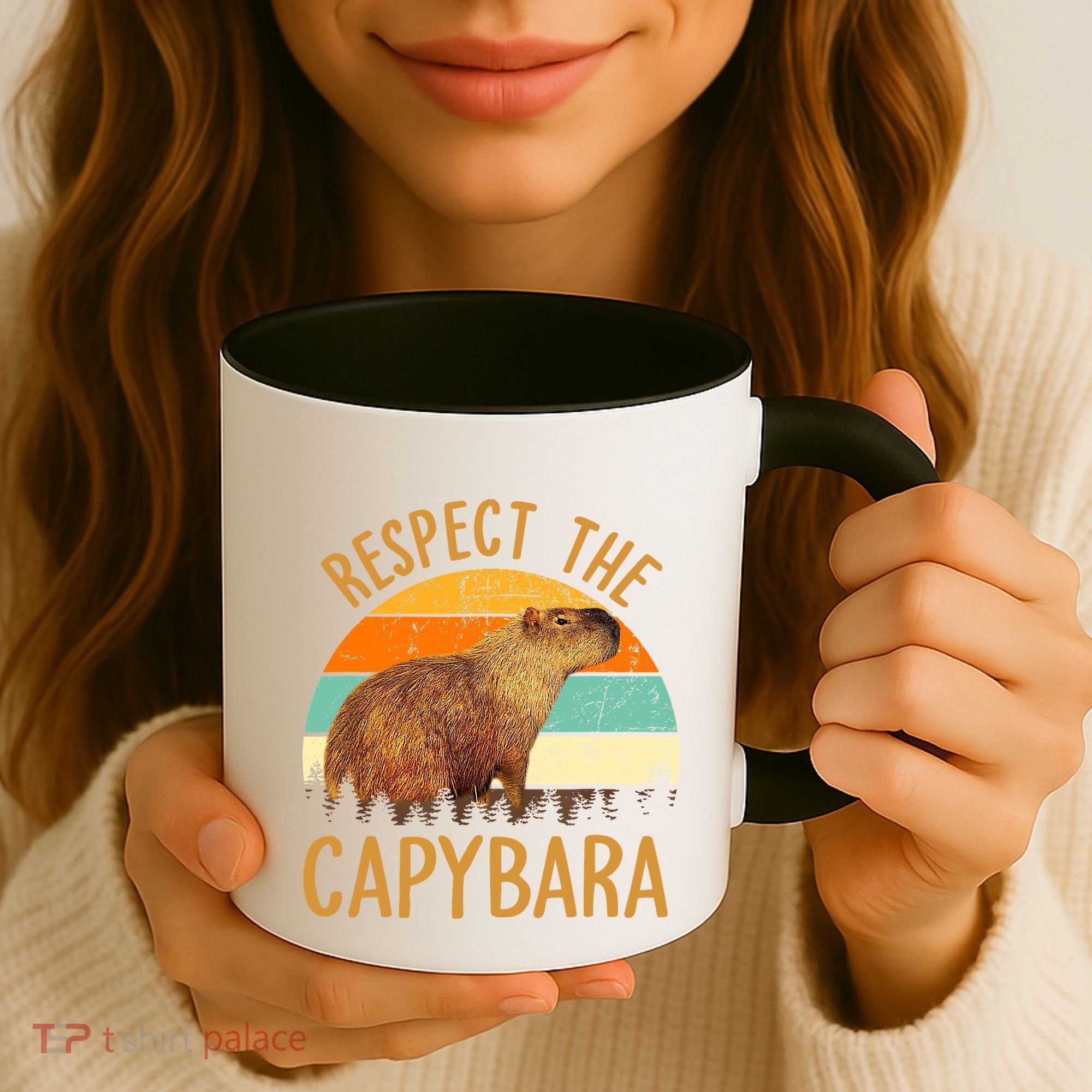 Respect The Capybara Animal Funny Capybara Lover Coffee Mug