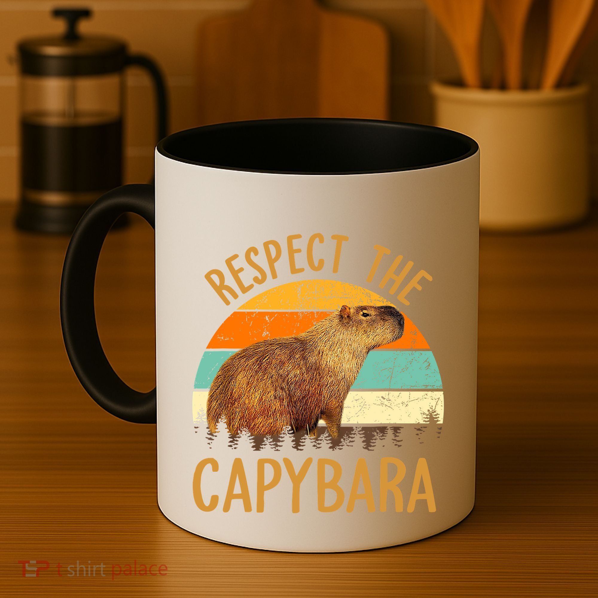 Respect The Capybara Animal Funny Capybara Lover Coffee Mug