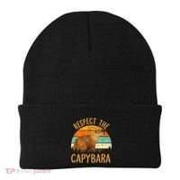 Respect The Capybara Animal Funny Capybara Lover Beanie thumb 0