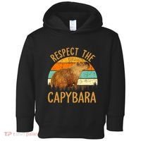 Respect The Capybara Animal Funny Capybara Lover Toddler Hoodie thumb 0