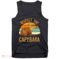 Respect The Capybara Animal Funny Capybara Lover Tank Top thumb 0