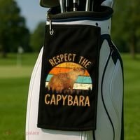 Respect The Capybara Animal Funny Capybara Lover Golf Towel thumb 2