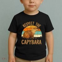 Respect The Capybara Animal Funny Capybara Lover Toddler T-Shirt thumb 2