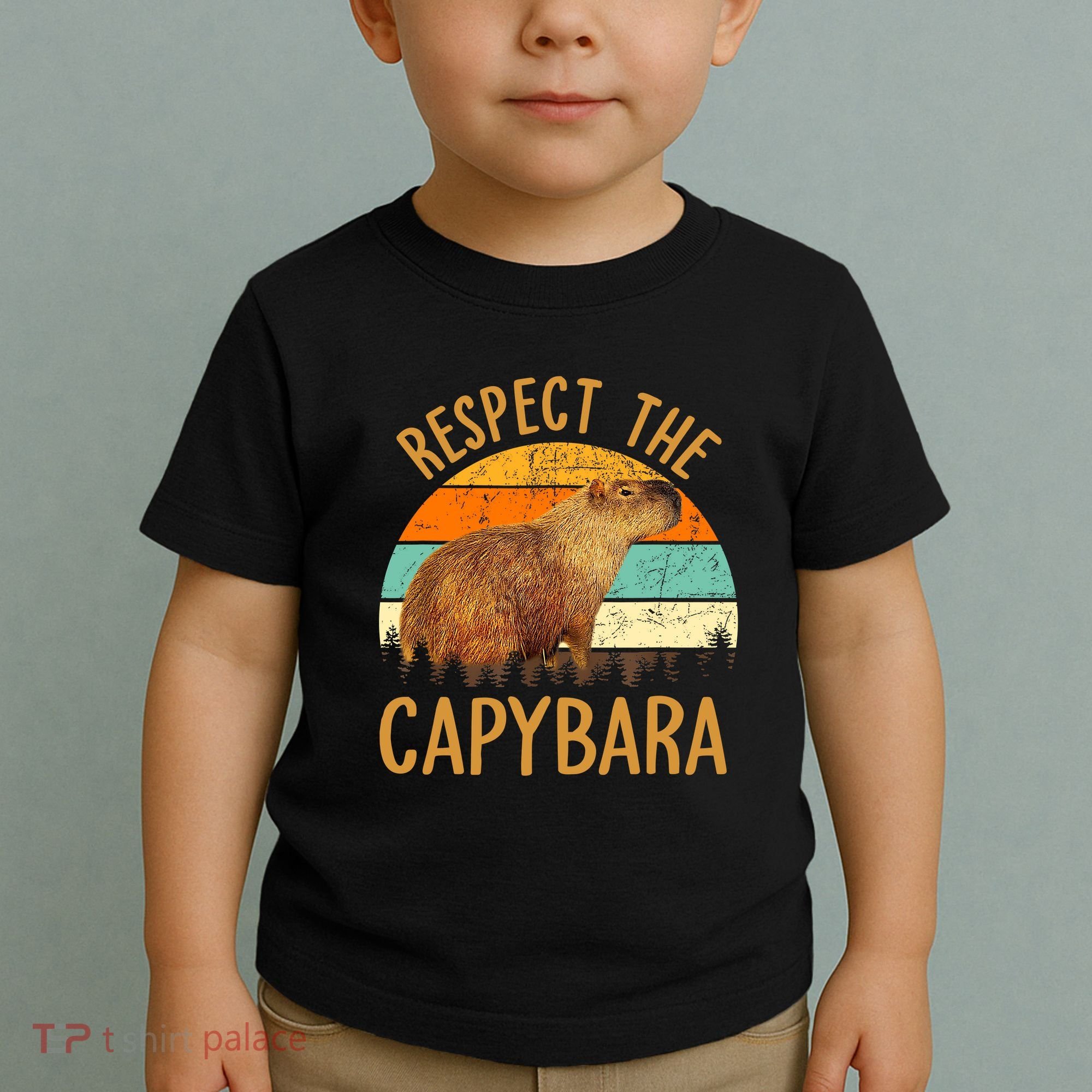 Respect The Capybara Animal Funny Capybara Lover Toddler T-Shirt