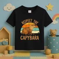 Respect The Capybara Animal Funny Capybara Lover Toddler T-Shirt thumb 3