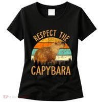 Respect The Capybara Animal Funny Capybara Lover Women's T-Shirt thumb 0