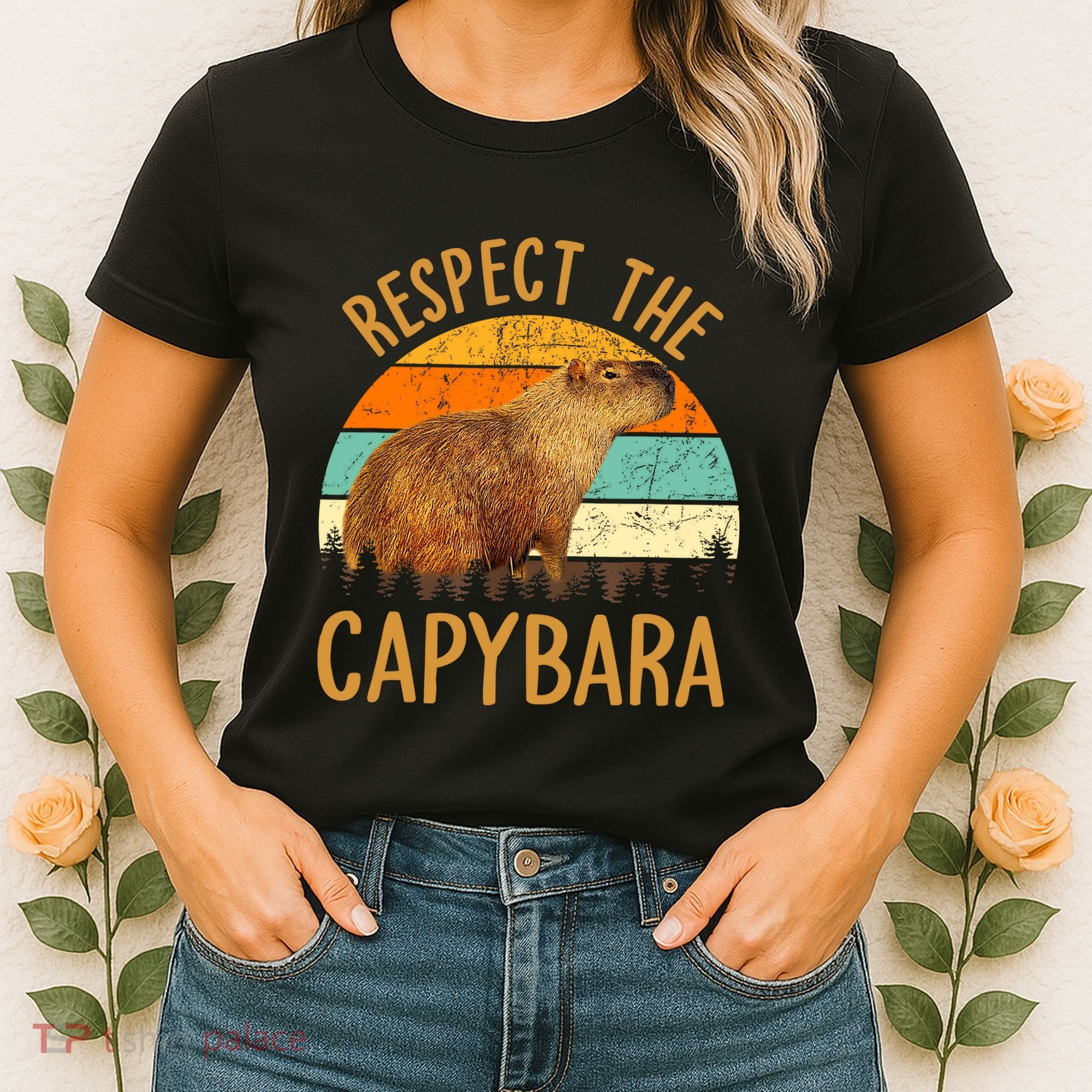 Respect The Capybara Animal Funny Capybara Lover Women's T-Shirt
