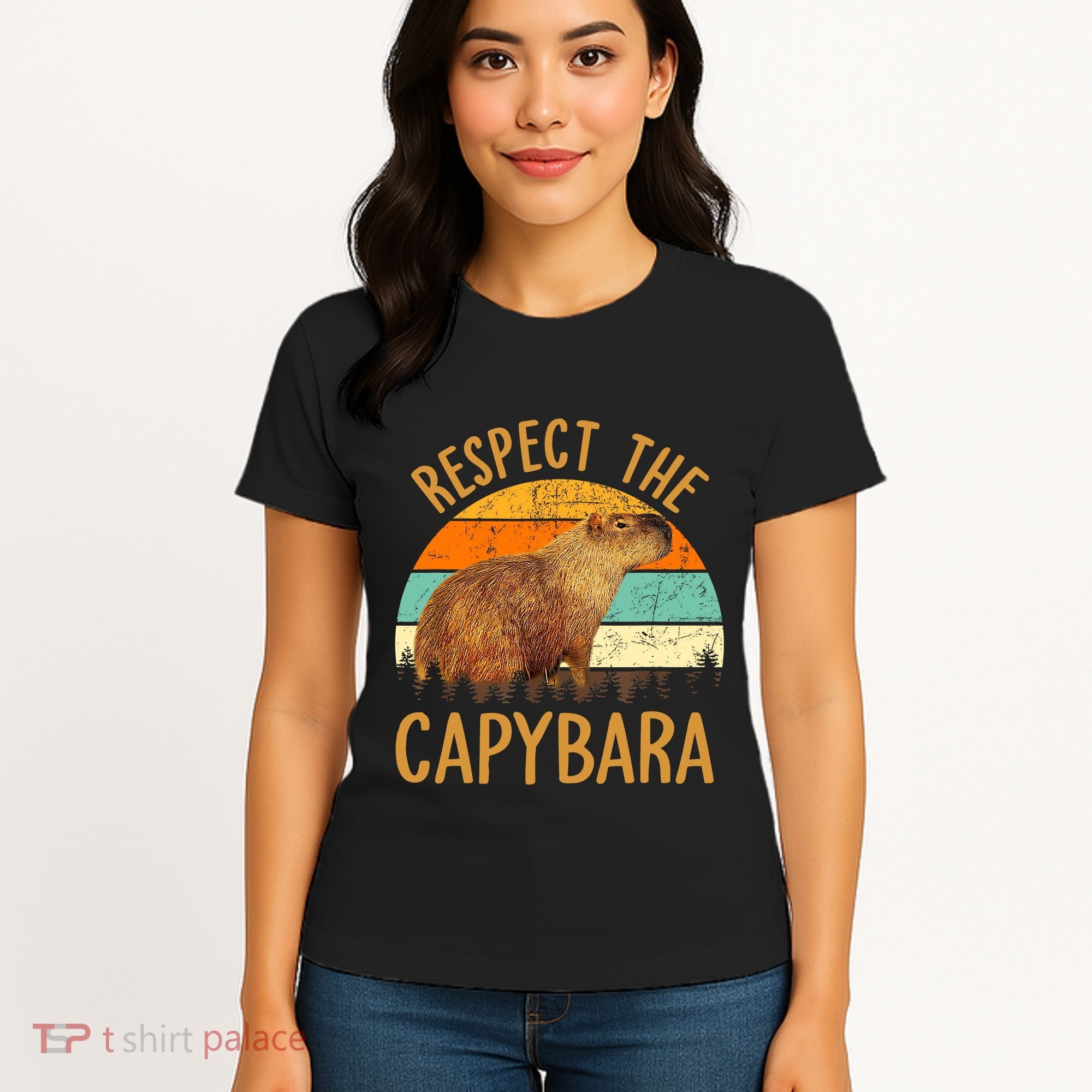 Respect The Capybara Animal Funny Capybara Lover Women's T-Shirt
